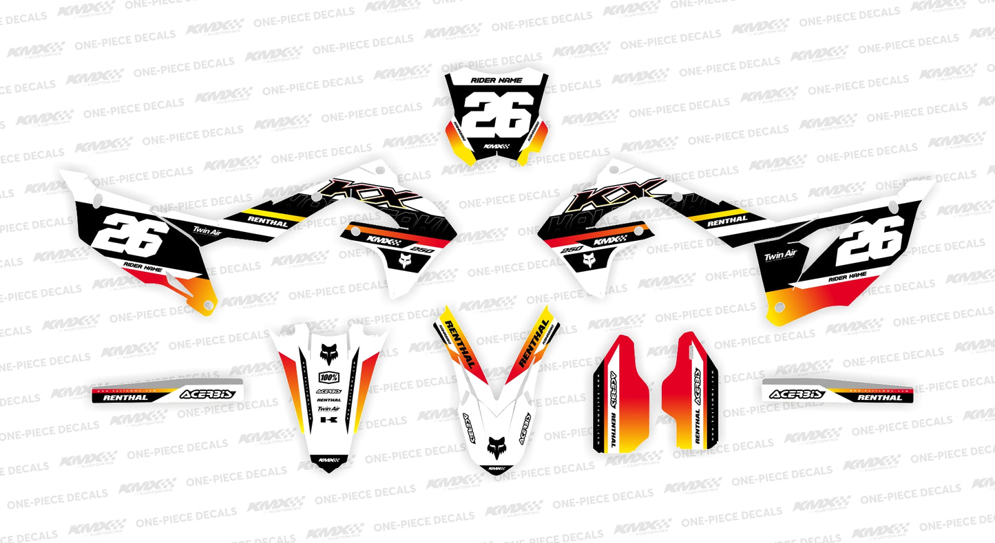 Entice White Kawasaki Graphics Kit