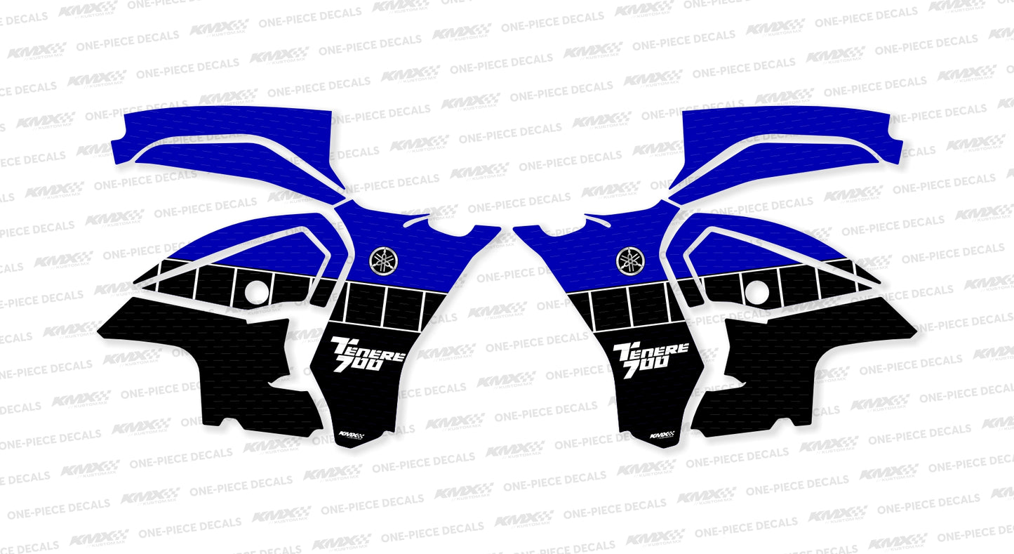 Block Blue Tenere 700 45L Safari Tank Decals