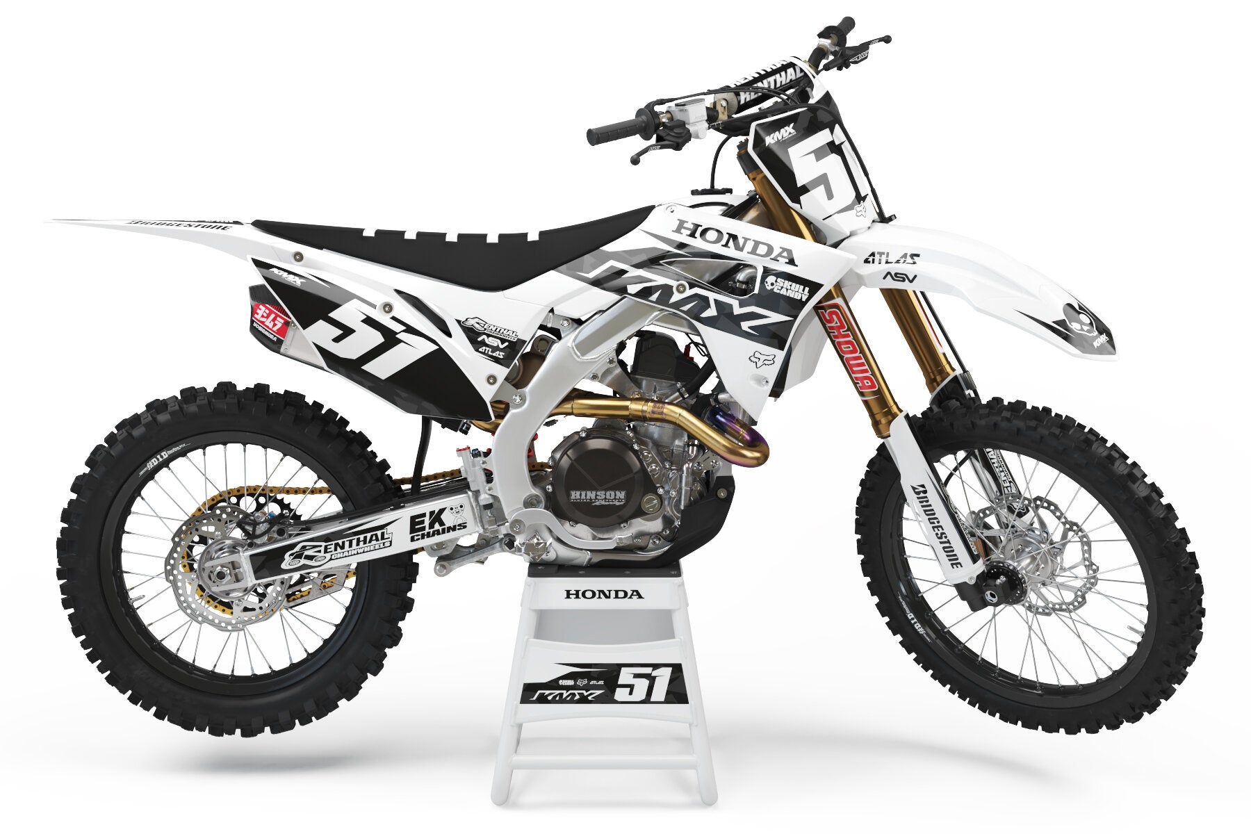 CAMO WHITE Honda Graphics Kit – KustomMX - Main Image