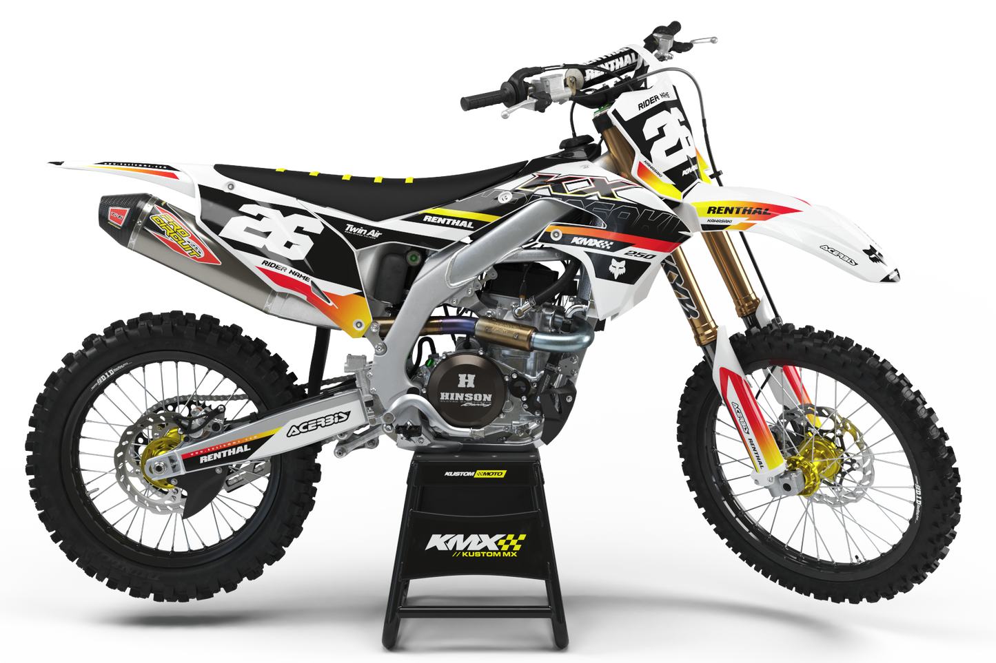 Entice White Kawasaki Graphics Kit