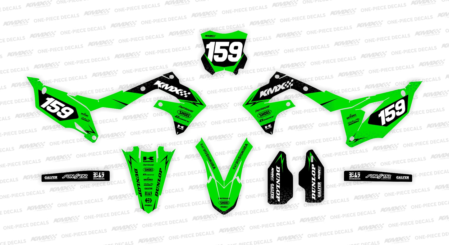 Core Green Kawasaki Graphics Kit