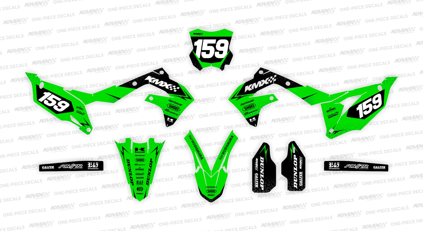 CORE Green Kawasaki Graphics Kit