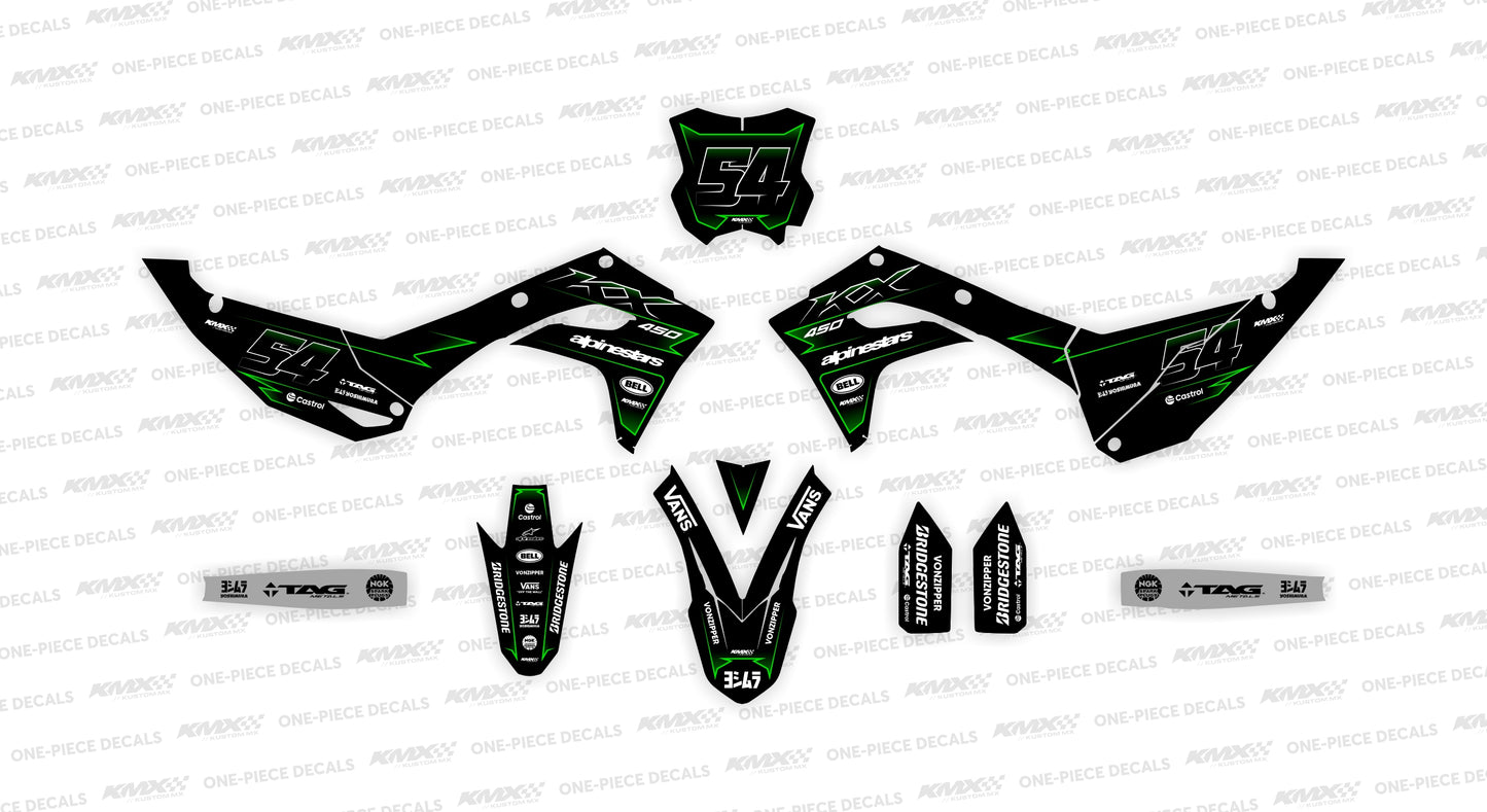 Hyper Black Kawasaki Graphics Kit