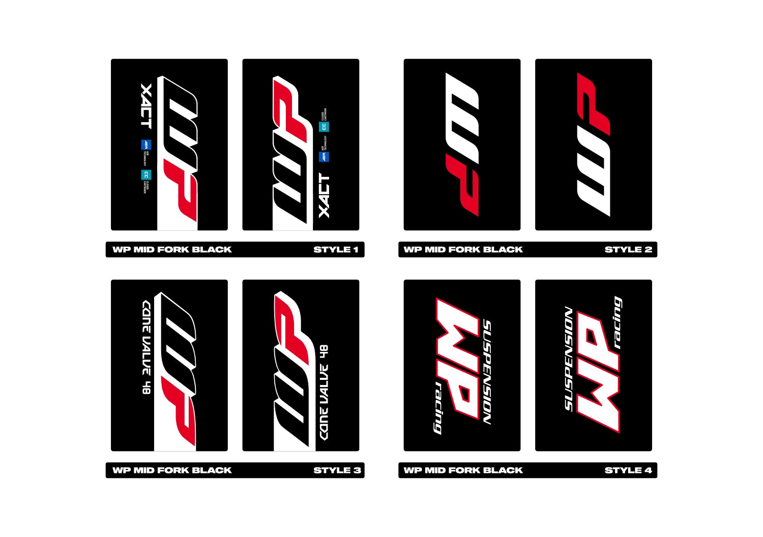Motorcycle Fork Wraps/Stickers 230x165mm - MX Cosmetix WP Fork Decals